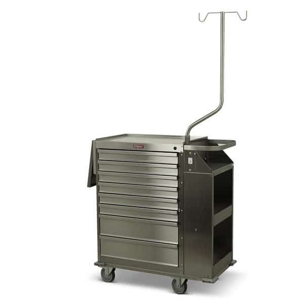 8 Drawer Stainless Steel Cast Cart w/ Standard Key Lock