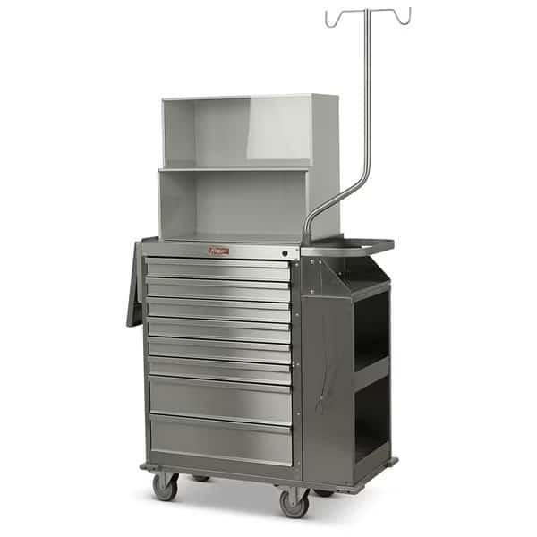 8 Drawer Stainless Steel Cast Cart w/ Standard Key Lock