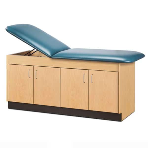 Cabinet Style TX Table w/ 4 Doors, Laminate Maple, Slate Blue