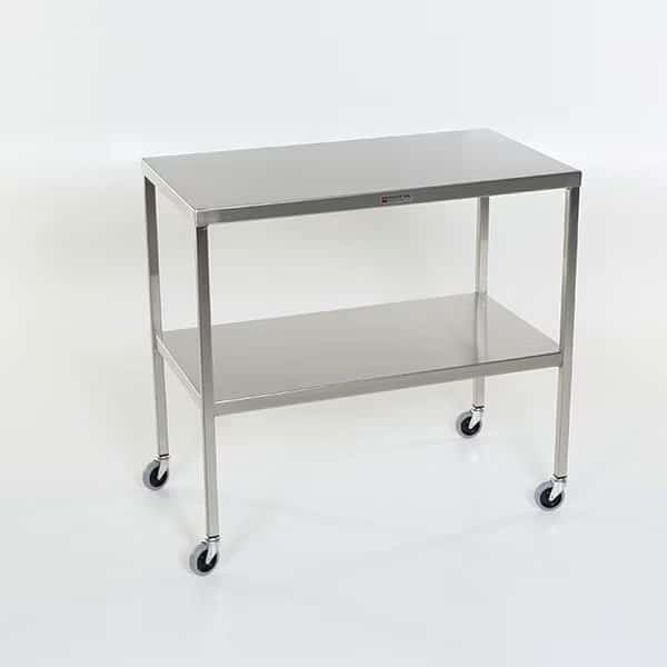 SS Instrument Table with Shelf 24” W x 36” L x 34” H