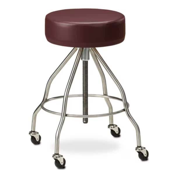 Stainless Steel Stool with Casters, Wedgewood