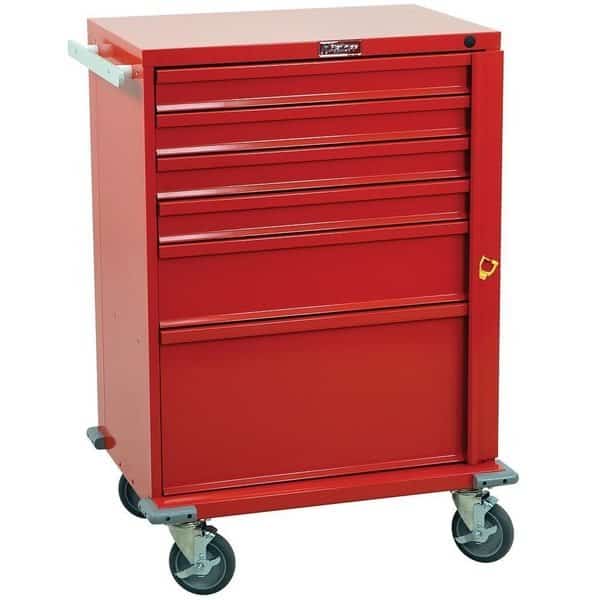 6 Drawer Steel Emerg Cart w/ Breakaway Lock