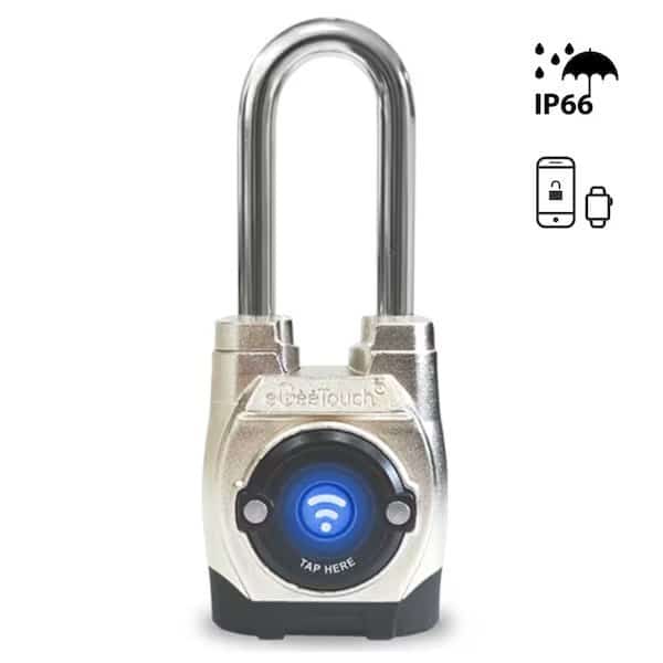 5th Gen Smart Padlock - Outdoor with Bluetooth and NFC, Long shackle