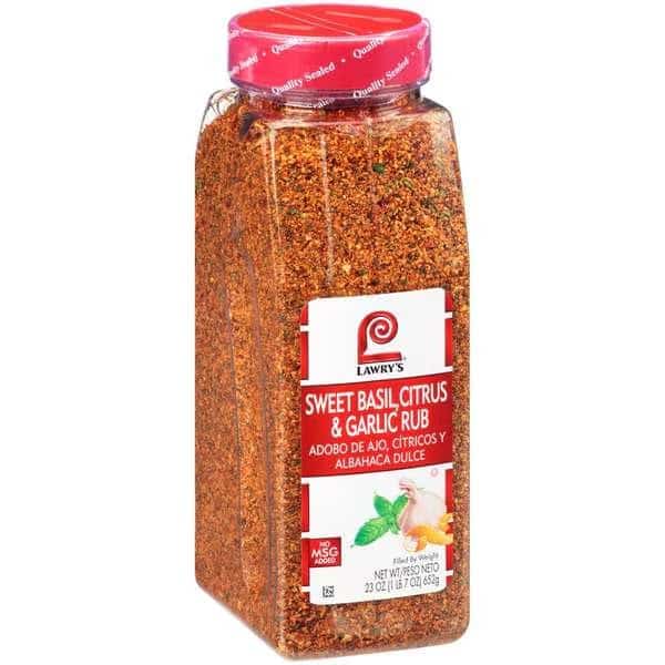 Lawry's Sweet Basil Citrus Garlic Rub 23 oz., PK6