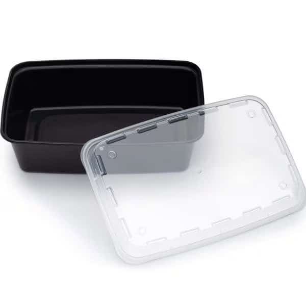 Cubeware 38 oz. Rectangular Black & Clear Vented Lid, PK150, Cubeware, Mfr#: CR-937B-VL