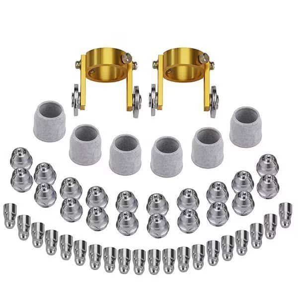 80A Pilot Arc Plasma Cutter Consumable Set, 20-Electrodes, 20-Shunts, 6-Cups, 2-Torch Roller Guides