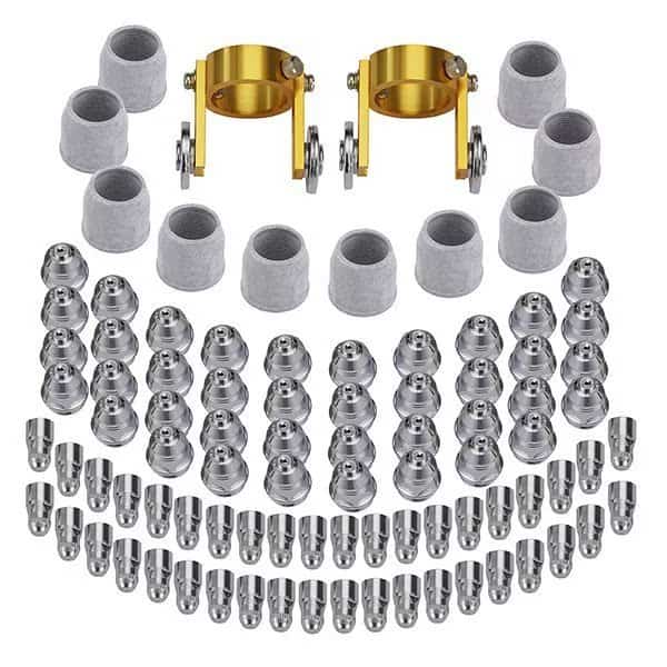 80A Pilot Arc Plasma Cutter Consumable Set, 40-Electrodes, 40-Shunts, 10-Cups, 2-Torch Roller Guides, Amico Electric, Mfr#: AP80-92