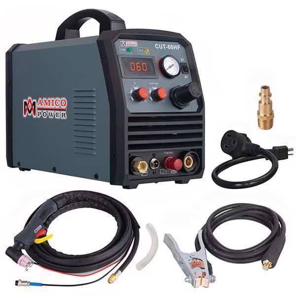 60 Amp Non-touch Pilot Arc Plasma Cutter, Pro. 100250V Wide Voltage, 4/5 in Clean Cut Cutting.