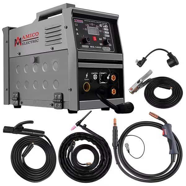 140A MIG MAG Flux-cored Lift-TIG Stick 5-in-1 Welder, Compatible Spool Gun SPG15180 Weld Aluminum.