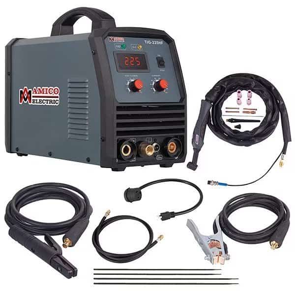 225A HF-TIG Arc Stick DC Inverter Welder, 100% Start, 80% Duty Cycle, 100-250V Wide Voltage Welding, Amico Electric, Mfr#: TIG-225HF