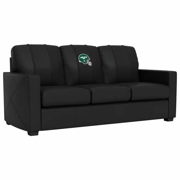 Silver Sofa with New York Jets Helmet Logo