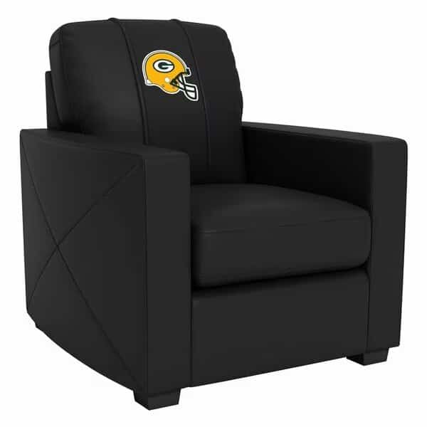 Silver Club Chair with Green Bay Packers Helmet Logo