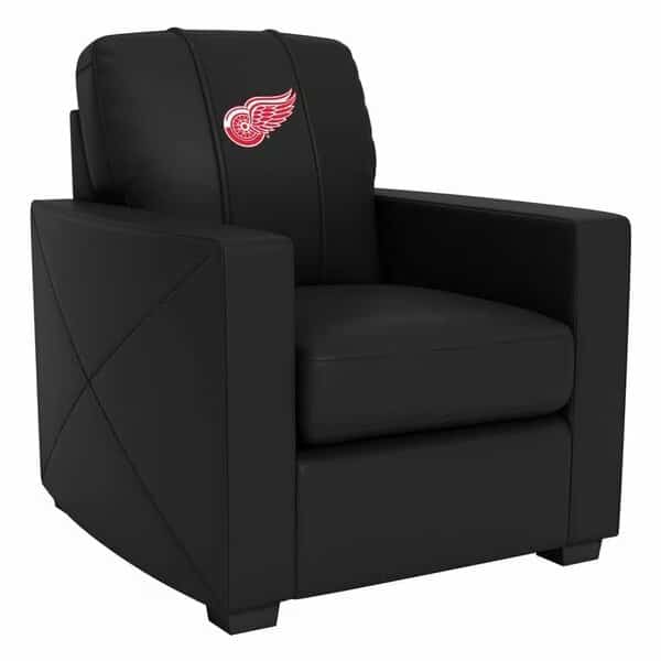 Silver Club Chair with Detroit Red Wings Logo