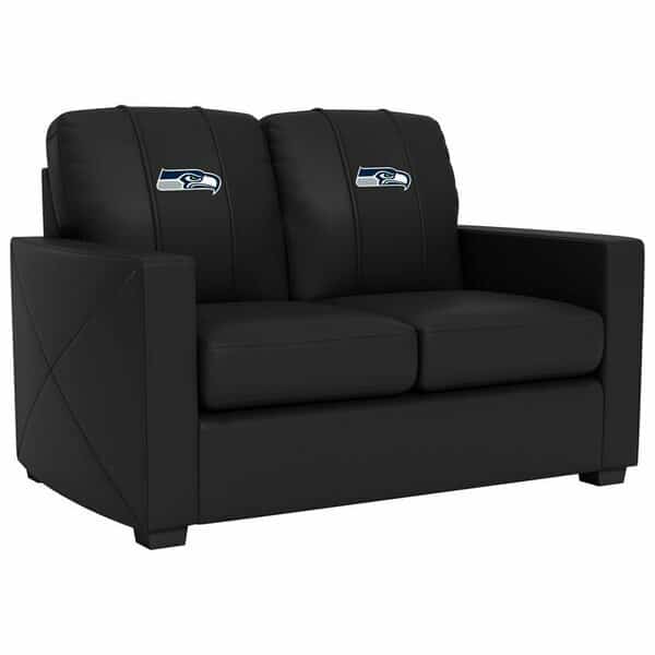 Silver Loveseat with Seattle Seahawks Primary Logo