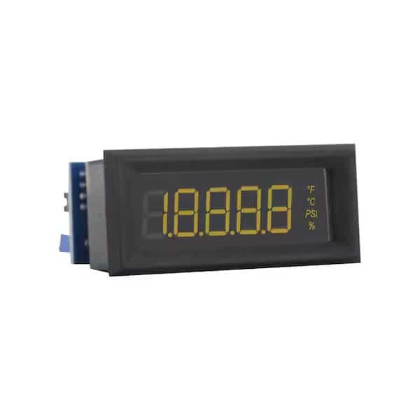 LCD Digital panel meter, loop powered 4 to 20 mA, amber segments.
