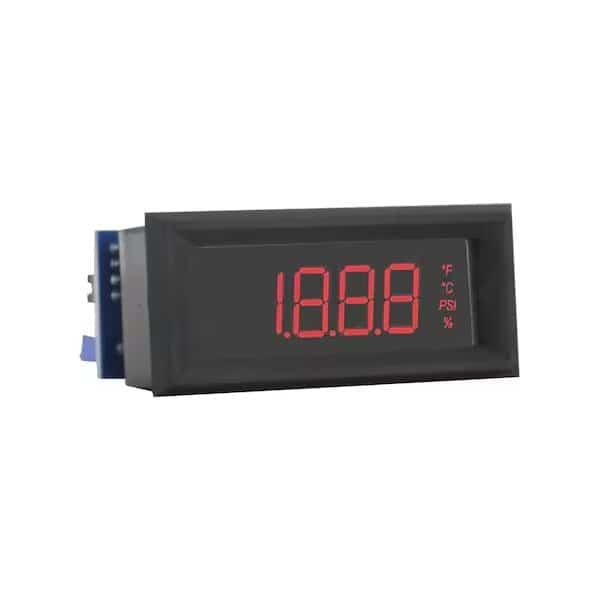 LCD digital process meter, loop powered 4 to 20 mA, amber segments.