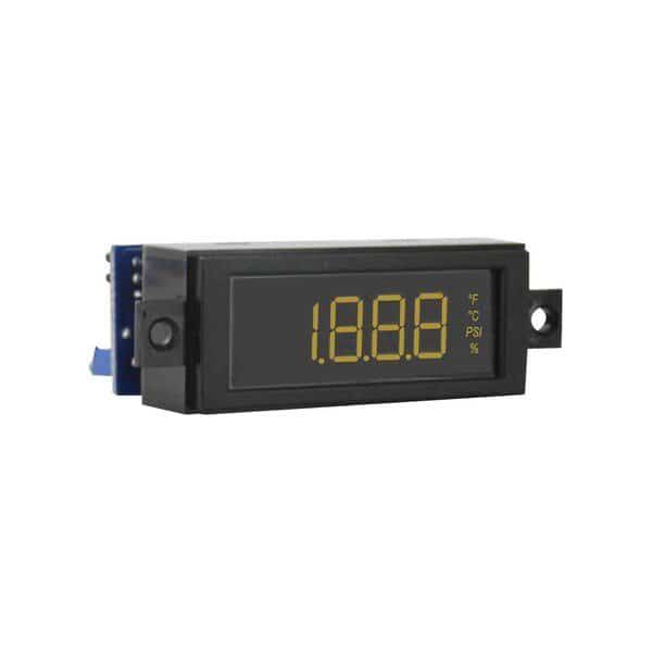 LCD digital panel meter, loop powered 4 to 20 mA, amber segments.