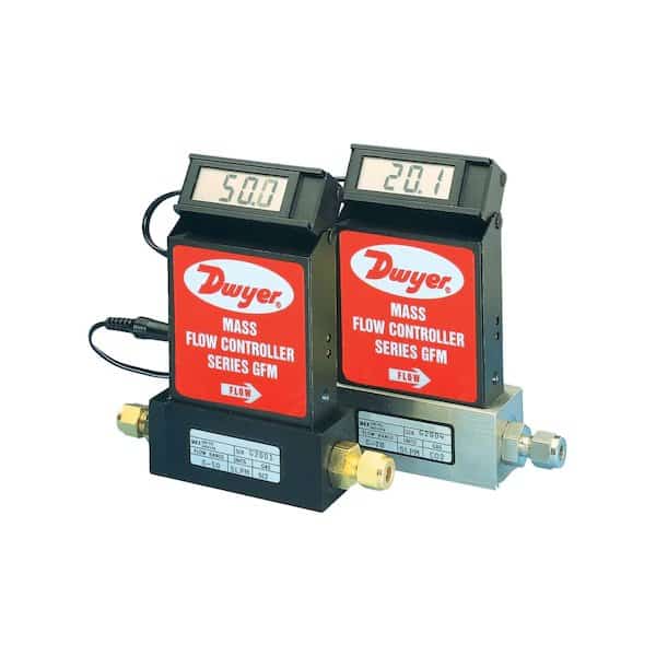 Gas mass flow meter, range 0-100 mL/m, 1/4in compression fitting