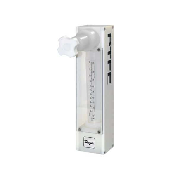 All fluoropolymer flowmeter, 75 mm scale, 3/8" female NPT, flow rate 79.2 GPH (5000 ml/min) water.