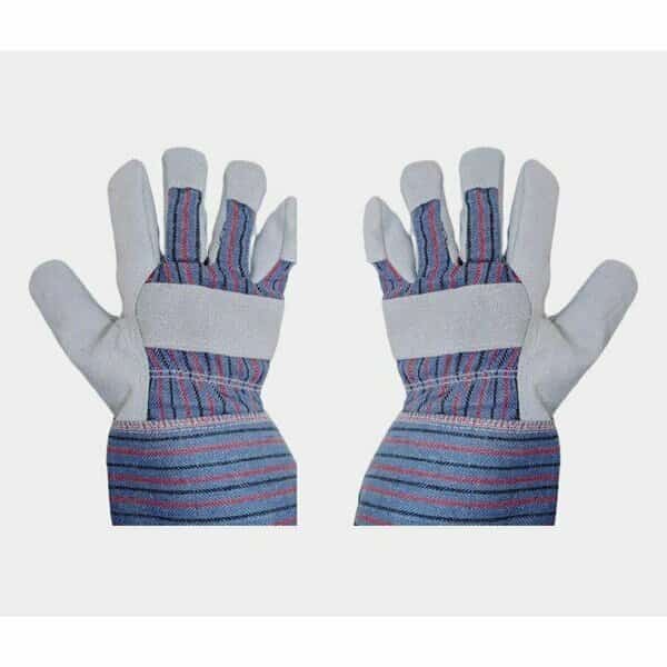Split Heavy Duty Leather Work Gloves, Grey, Large, 3PK