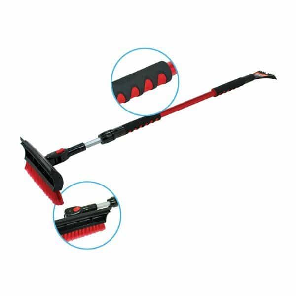 60in Telescoping Snowbroom and Ice Scraper, One Touch Pivoting Head and Enhanced Foam Grip