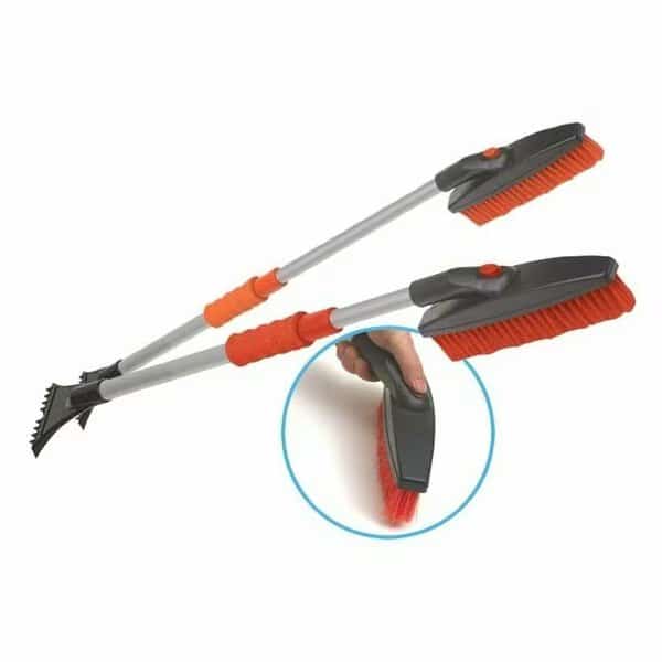 42in Telescoping Swivel Snowbrush and Ice Scraper, Comfort Grip, Pin Lock