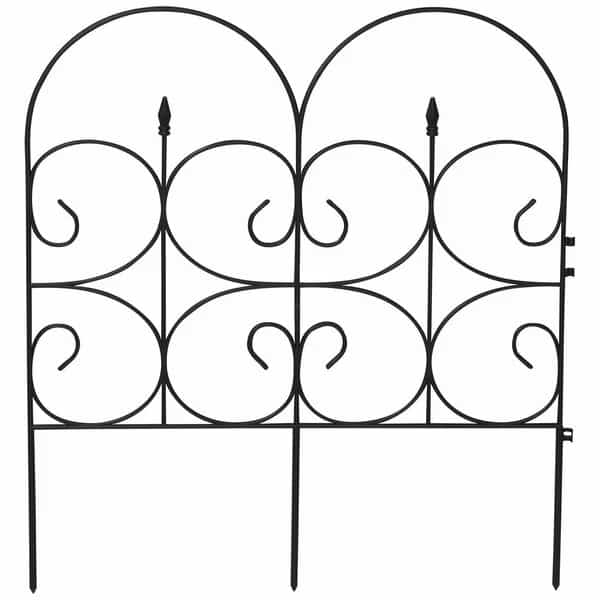 Victorian Fencing, 14 Feet, Large 32.4in X 28.3in Pieces, Wrought Iron Look