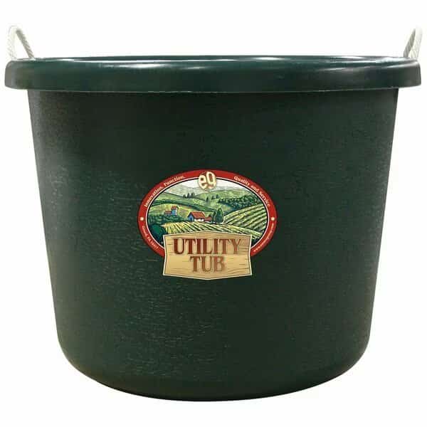 Utility Tub, 17.5 Gallon Bucket, For Maintenance Cleaning Growing and More, Hunter Green