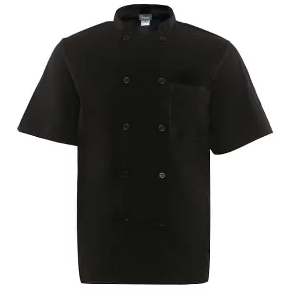 Chef Coat, Mesh Back, C11PS, S/S, Black, 3XL