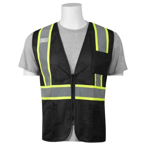 S863C Mesh Safety Vest, Contrasting Tape, 3 pkts, LG