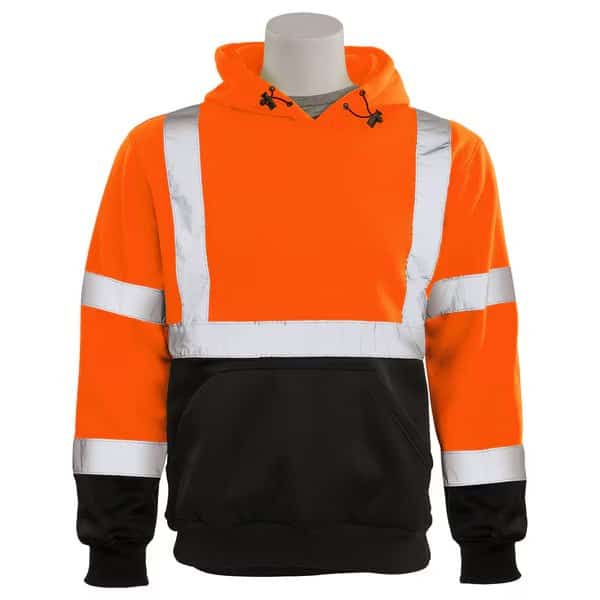 Sweatshirt, Fleece, Pullover, Class 3, W376B, Hi-Viz Orange, 2XL