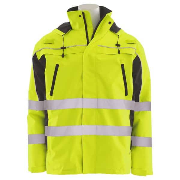 Jacket, Ripstop, Removable Vest, Class 3, W570R, Hi-Viz Lime, LG