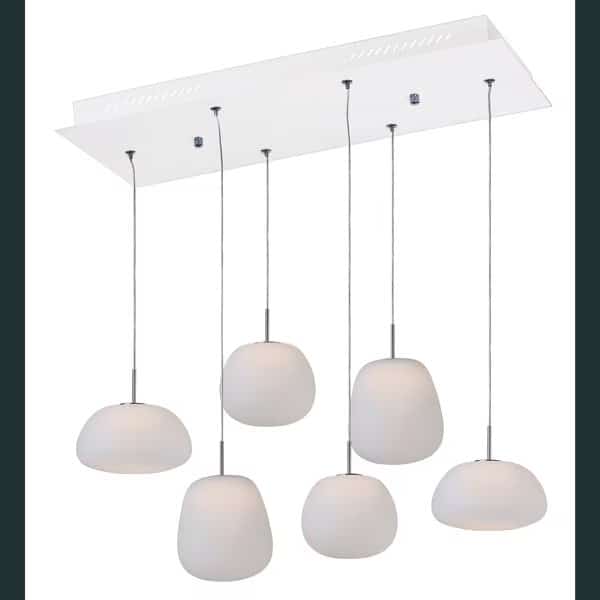Puffs 1-Light 11.8" Wide White Pendant Light