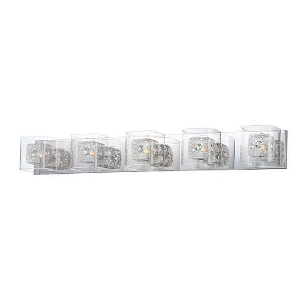 Gem 5-Light 39" Wide Polished Chrome Vanity Light
