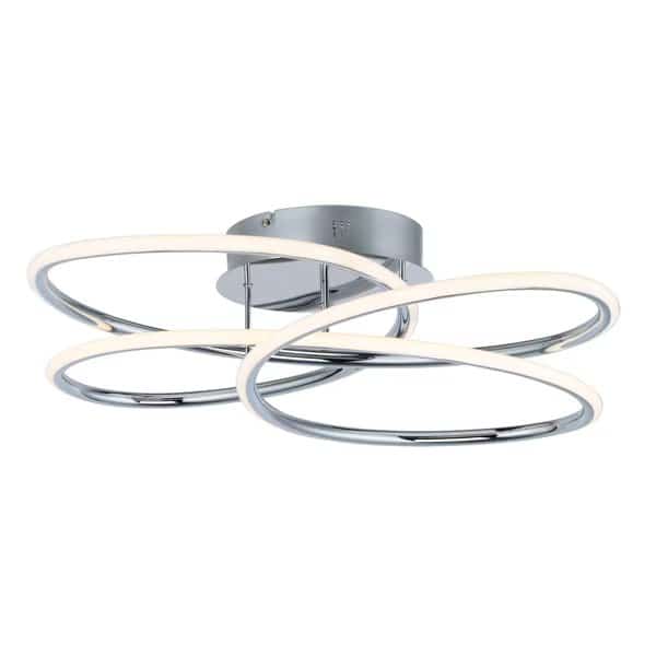 Coaster 1-Light 20.25" Wide Polished Chrome Flush Mount Light