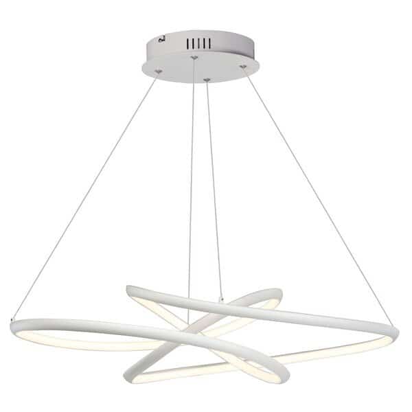 Twisted 1-Light 26.25" Wide Matte White Pendant Light