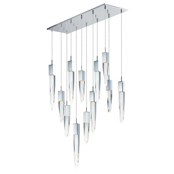 Quartz 12-Light 39.25" Wide Polished Chrome Pendant Light