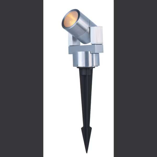 1-Light 3.5" Wide Satin Aluminum Outdoor Pathway Light