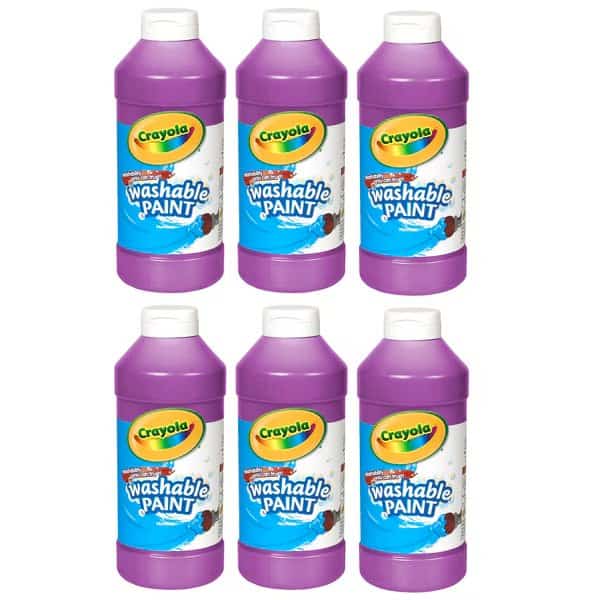 Washable Paint, Violet, 16 oz. Bottles, PK6