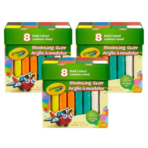 Modeling Clay, 2 lb. Jumbo Assortment, 8 Colors Per Box, PK3
