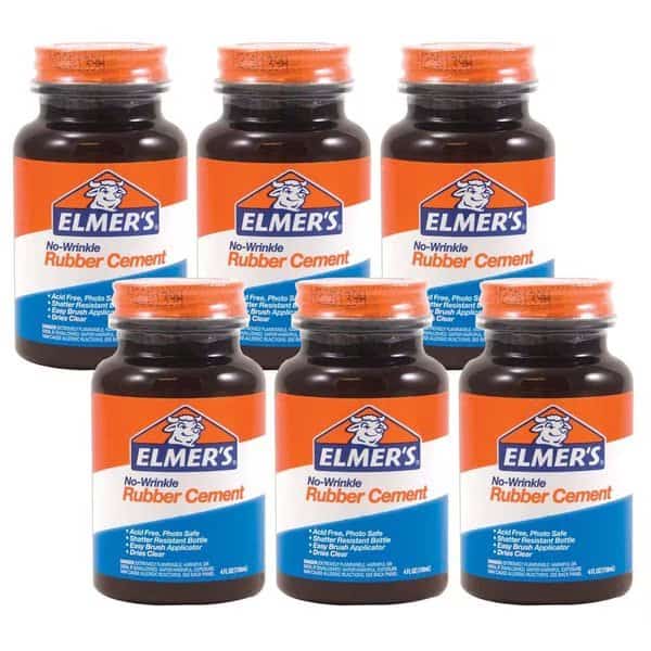 Elmers Rubber Cement, 4 oz w/Applicator, PK6