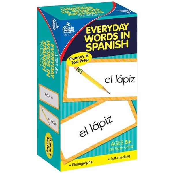 Everyday Words in Spanish - Photographic Flash Cards, Grade PK-8