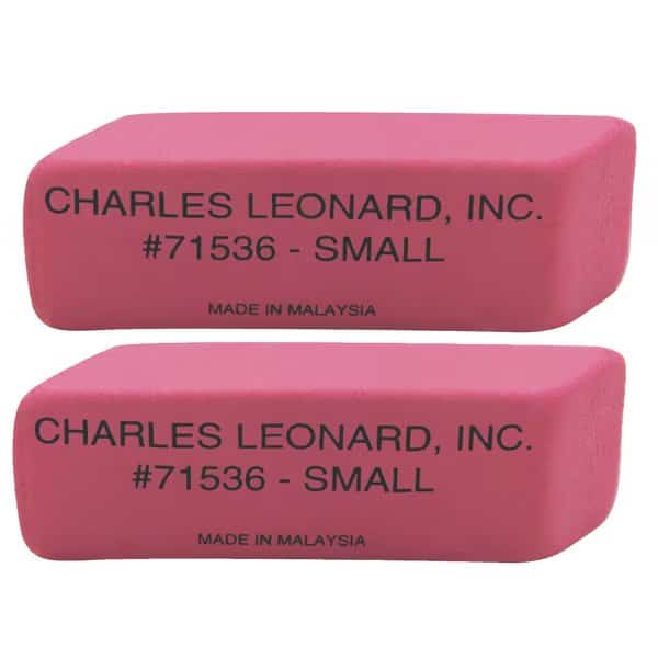 Small Natural Rubber Pink Wedge Eraser, PK72