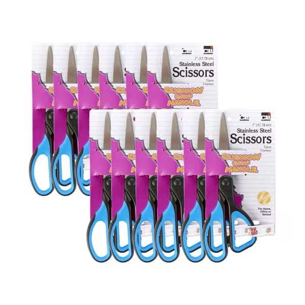 Cushion Grip 7in Scissors, Straight, PK12
