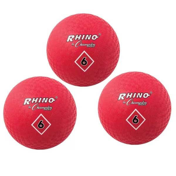 Playground Ball, 6in, Red, PK3