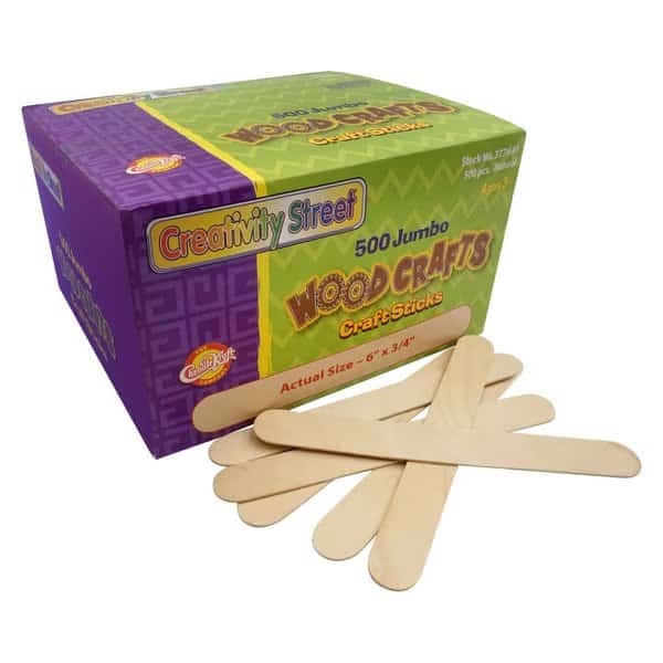 Jumbo Craft Sticks, Natural, 6" x 0.75", PK1000