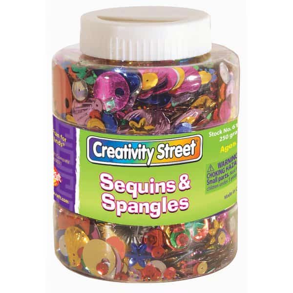 Sequins and Spangles Jar, Assorted Colors and Sizes, 230 grams