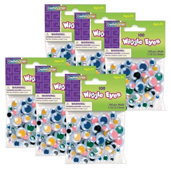Wiggle Eyes, Assorted Colors and Sizes, PK600