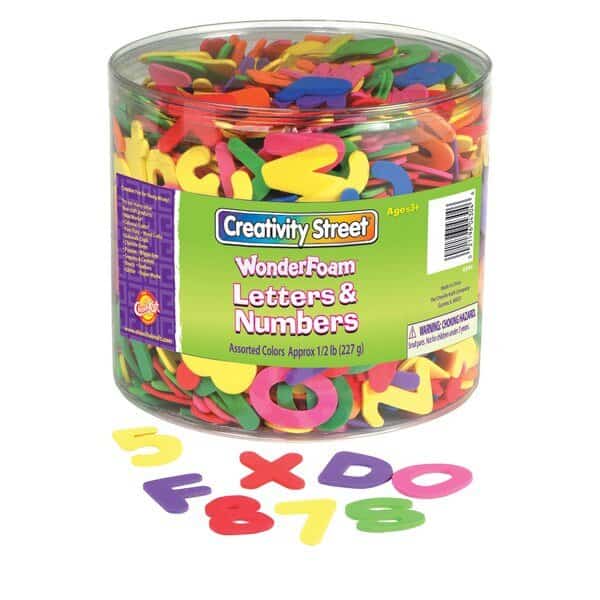 WonderFoam Letters and Numbers, 1500 Pieces Per Set, PK2