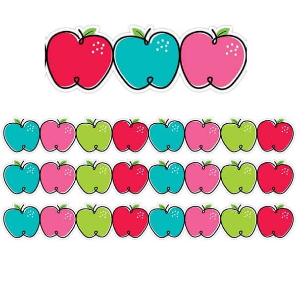 Doodle Apples EZ Border, Classroom Border Trim, PK72